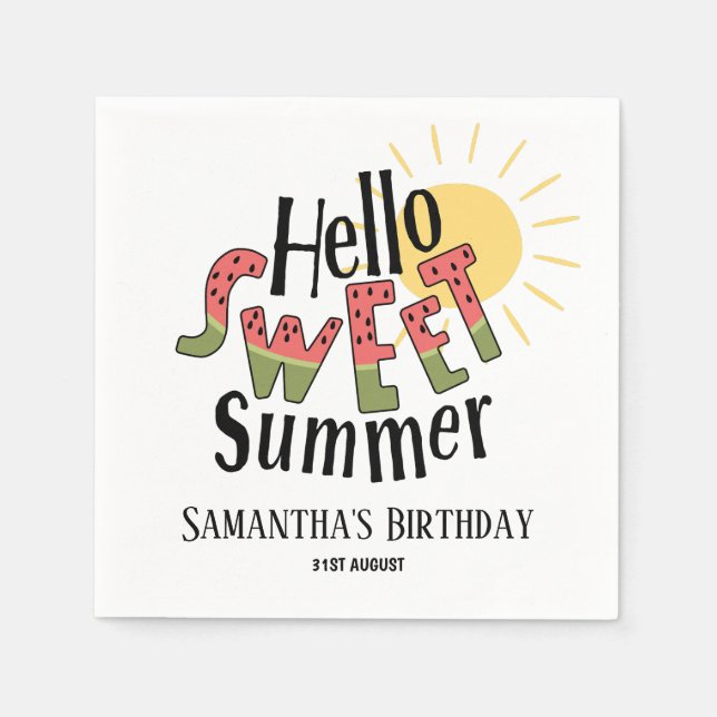 Hej Söta Sommar Poolparty Pappersservett (Framsidan)