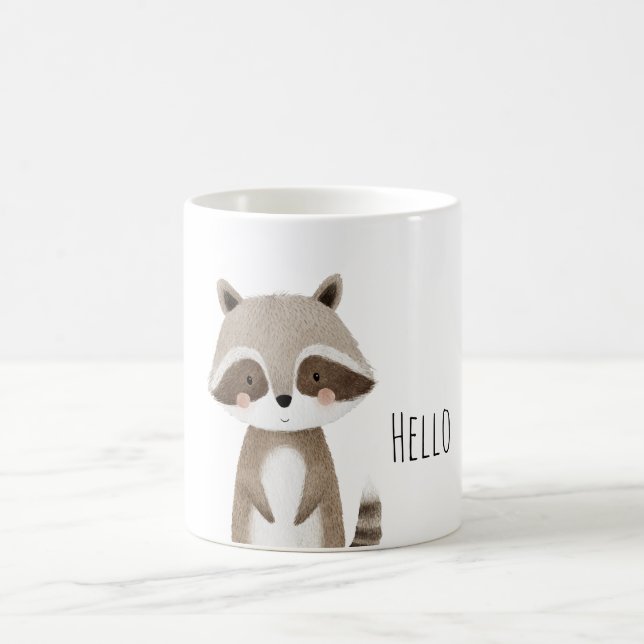 Hej sött tvättbjörn djur kaffemugg (Center)
