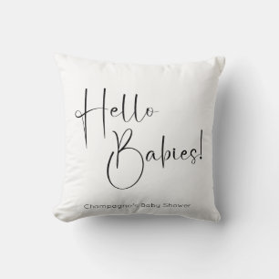Hej Spädbarn Modern Script Baby Shower Kudde