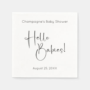 Hej Spädbarn Modern Script Baby Shower Pappersservett