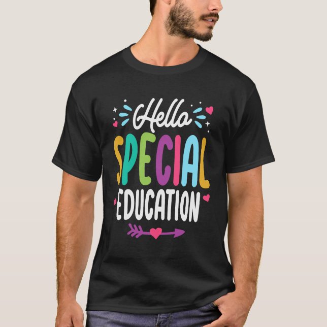 Hej Speciell Education Back to school Lärare T Shirt (Framsida)
