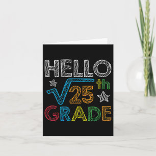 Hej Square Root 25:e Math Klass Back to school Kort