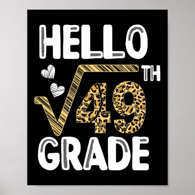 Hej Square Root of 49th 7:e Klass 1 Day Leopar Poster (Framsidan)