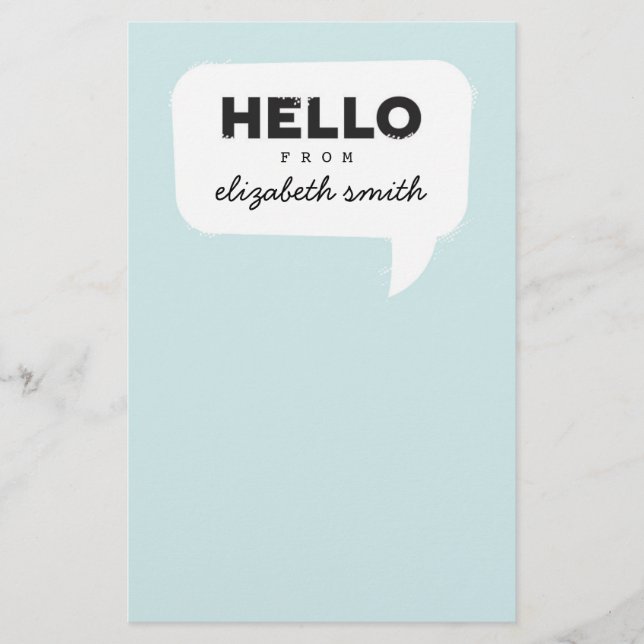 Hej Stationery Teal Brevpapper (Framsida)
