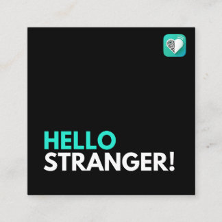 Hej Stranger Fyrkantigt Visitkort