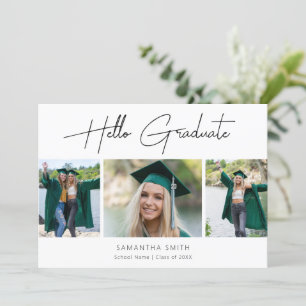 Hej Student Modern Calligraphy 3 Photo Grad Meddelande