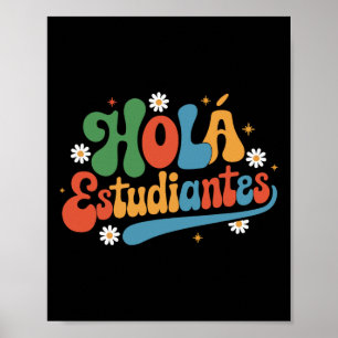 Hej studenter lärare tillbaka till skolan spanska  poster