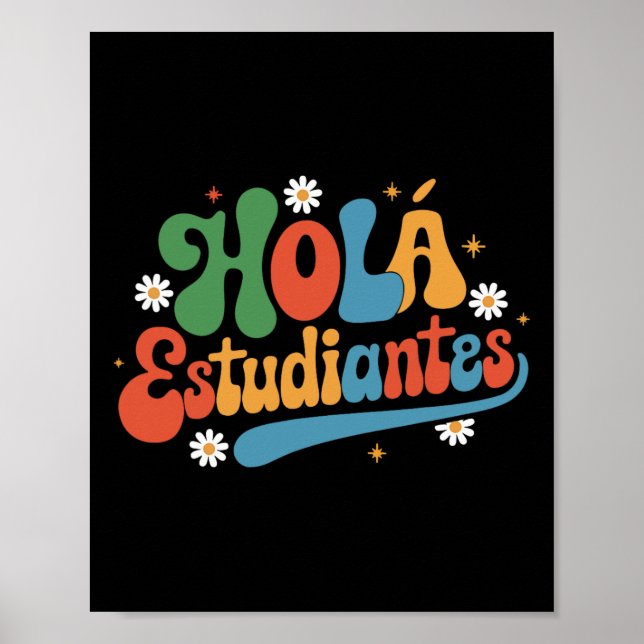 Hej studenter lärare tillbaka till skolan spanska  poster (Framsidan)