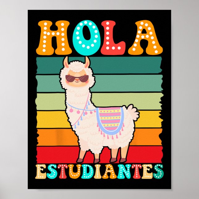 Hej studenter spansk lärare tillbaka till skolan  poster (Framsidan)