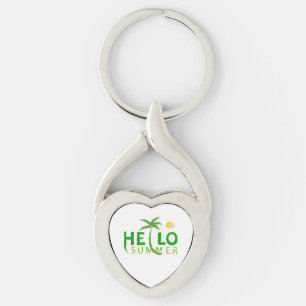 Hej Sumer Twisted Heart Silverfärgad Nyckelring