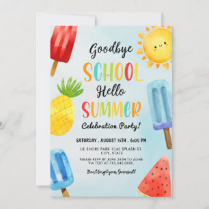 Hej Summer, Adjö School, Slut Party Inbjudningar