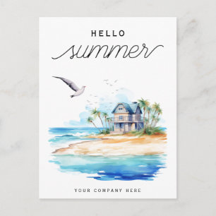 Hej Summer Beach House Ocean Business Vykort