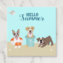 Hej Summer Beach Hundar Blue Orange Gåvor Etiketter