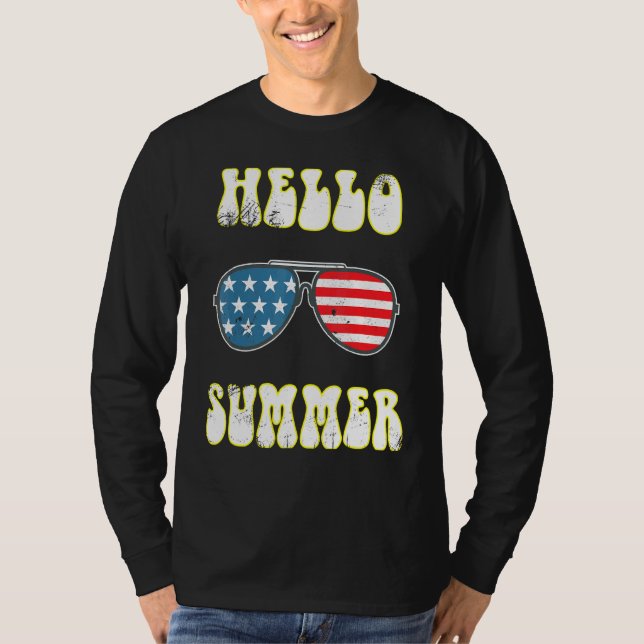 Hej Summer Beach Sunglasses Vacation T Shirt (Framsida)