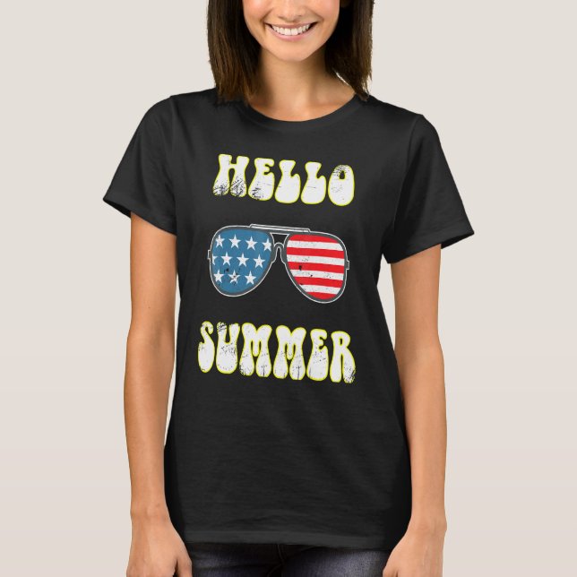 Hej Summer Beach Sunglasses Vacation T Shirt (Framsida)
