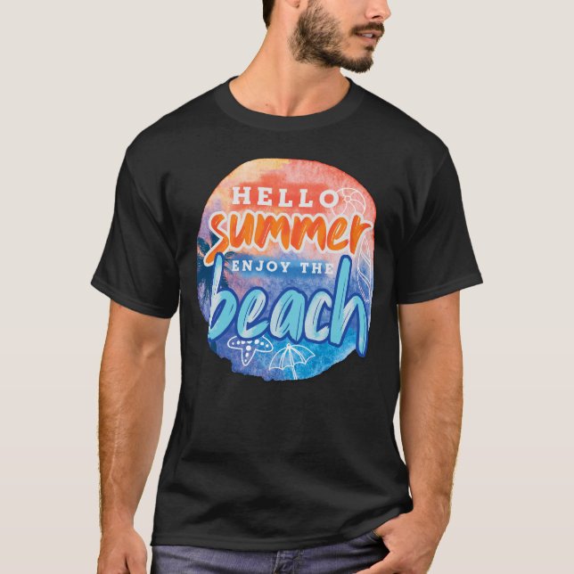 Hej Summer Beach T Shirt (Framsida)