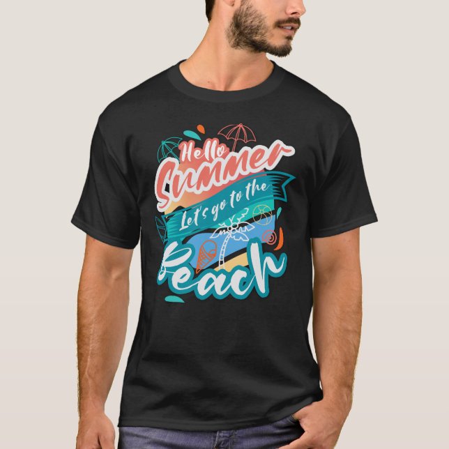 Hej Summer Beach T Shirt (Framsida)