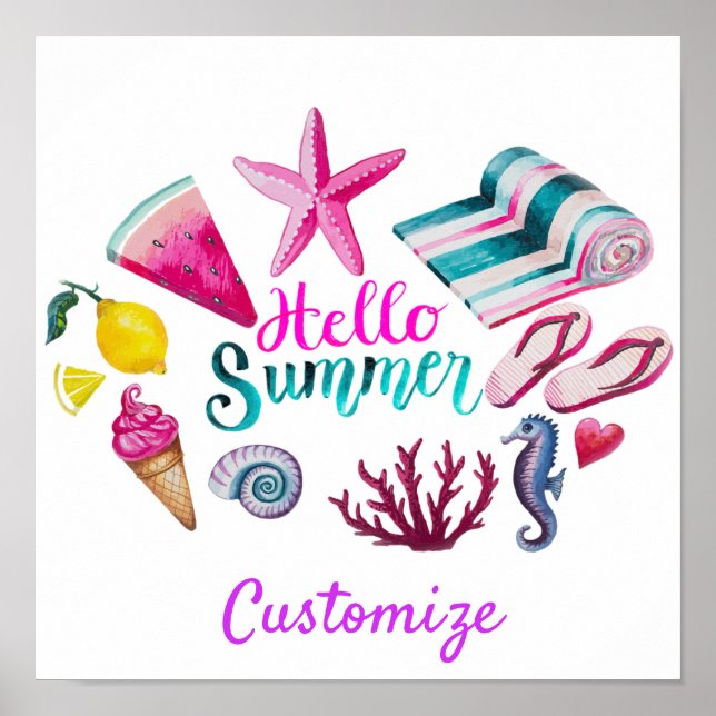 Hej Summer Beach ThunderCove Poster (Framsidan)