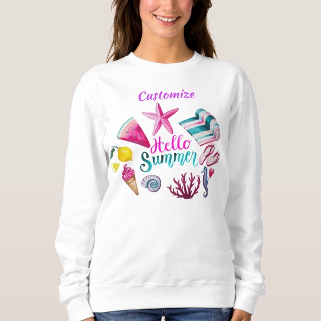 Hej Summer Beach ThunderCove T Shirt (Framsida)