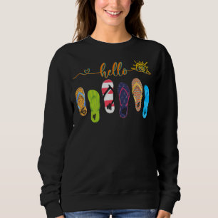 Hej Summer Colorful Flinflip flops Beach Vacay Sum T Shirt