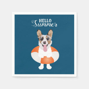 Hej Summer Corgi Beach Hundar Pappersservett