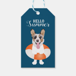 Hej Summer Corgi Beach Hundar Presentetikett