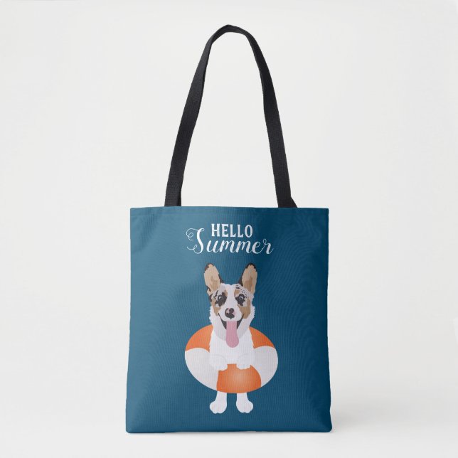 Hej Summer Corgi Beach Hundar Tygkasse (Framsida)