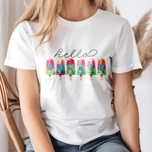 "Hej Summer" Färgfläckig iskräppost T Shirt