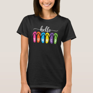 Hej Summer Flinflip flops Hawaii Beach Summer Vaca T Shirt
