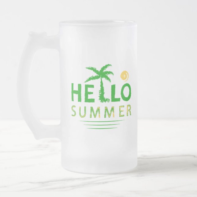 Hej Summer Frostat Ölglas (Vänster)