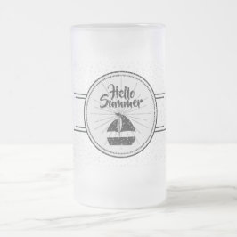 Hej Summer Frosted Glass Beer Mugg
