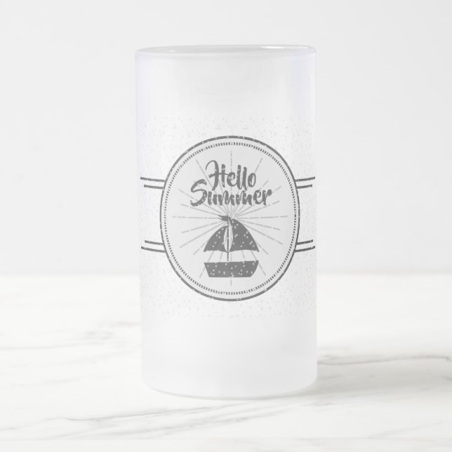 Hej Summer Frosted Glass Beer Mugg (Center)
