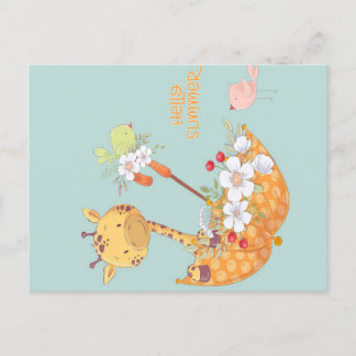 Hej Summer Giraffe Helg Vykort