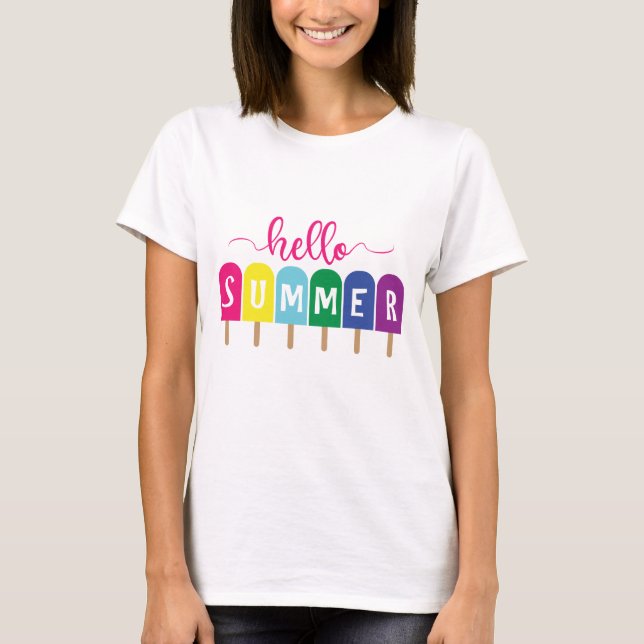 Hej Summer ice pop lolly T-Shirt (Framsida)