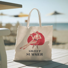 Hej Summer med typografi Tropical Tote Bag Tygkasse
