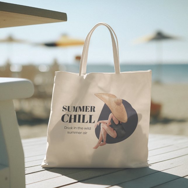 Hej Summer med typografi Tropical Tote Bag Tygkasse (hello summer, beach tote bag, vacation tote bag, school tote bag, colorful typography, gift for her)