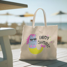 Hej Summer med typografi Tropical Tote Bag