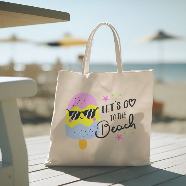 Hej Summer med typografi Tropical Tote Bag Tygkasse (hello summer, beach tote bag, vacation tote bag, school tote bag, colorful typography, gift for her)
