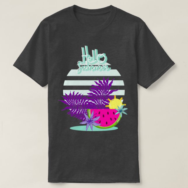 Hej Summer melon gradient sol Gift-idé T Shirt (Design framsida)