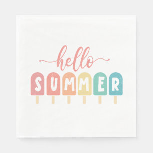 Hej Summer Pastel Popsicles Pappersservett