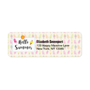 Hej Summer Popsicles and Ice Cream Returadress Etikett