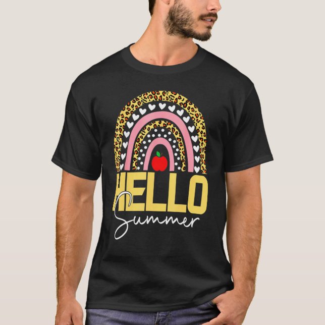 Hej Summer Rainbow Leopard 2 T Shirt (Framsida)