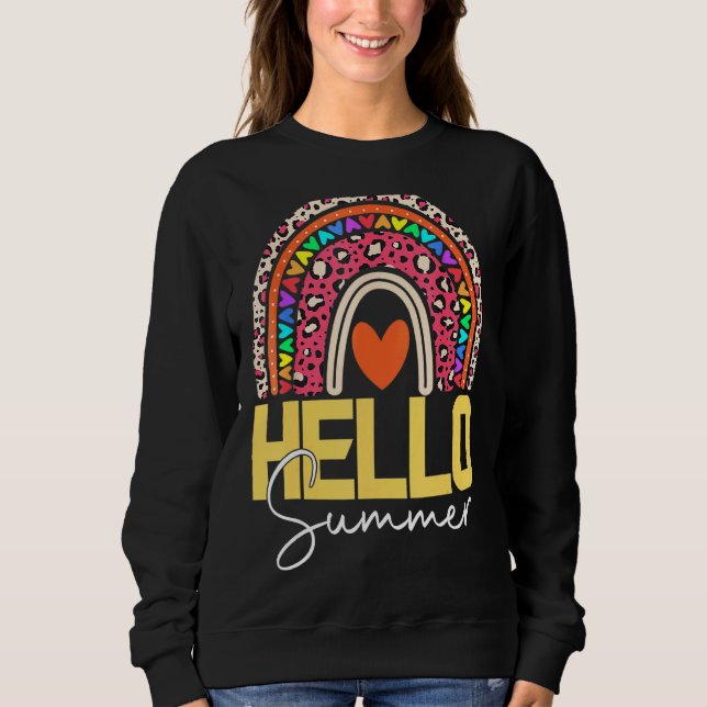 Hej Summer Rainbow Leopard 8 T Shirt (Framsida)