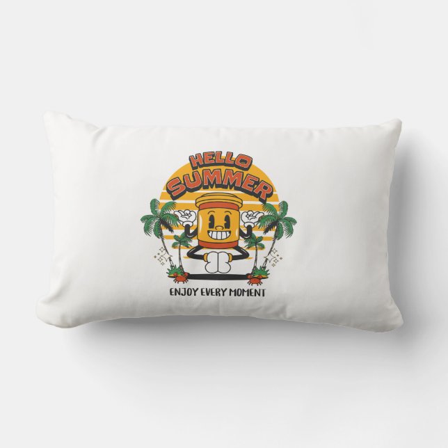 Hej Summer Retro Mascot Lumbarkudde (Framsida)