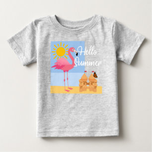Hej Summer Rosa Flamingo Design - Baby Bra Jers T Shirt