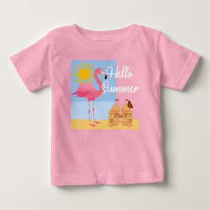 Hej Summer Rosa Flamingo Design - Baby Bra Jers T Shirt