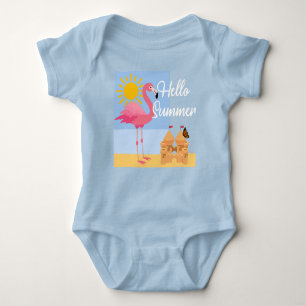 Hej Summer Rosa Flamingo Design - Baby Jersey Bo T Shirt