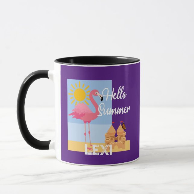 Hej Summer Rosa Flamingo Design - Combo Mugg (Vänster)