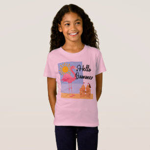 Hej Summer Rosa Flamingo Design - Girls Bra Je T Shirt