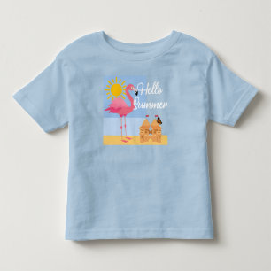 Hej Summer Rosa Flamingo Design - Småbarn Bra J T Shirt